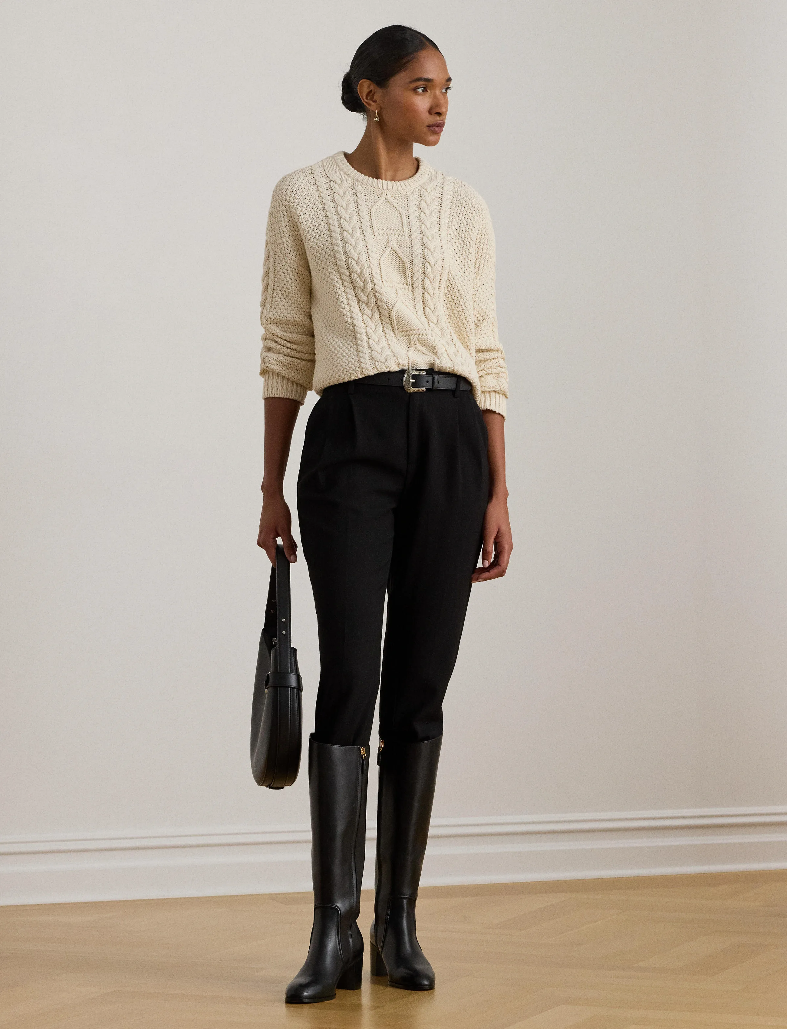 Lauren Ralph Lauren Cable-Knit Cotton Crewneck Sweater - Strickmode - MASCARPONE CREAM / cream