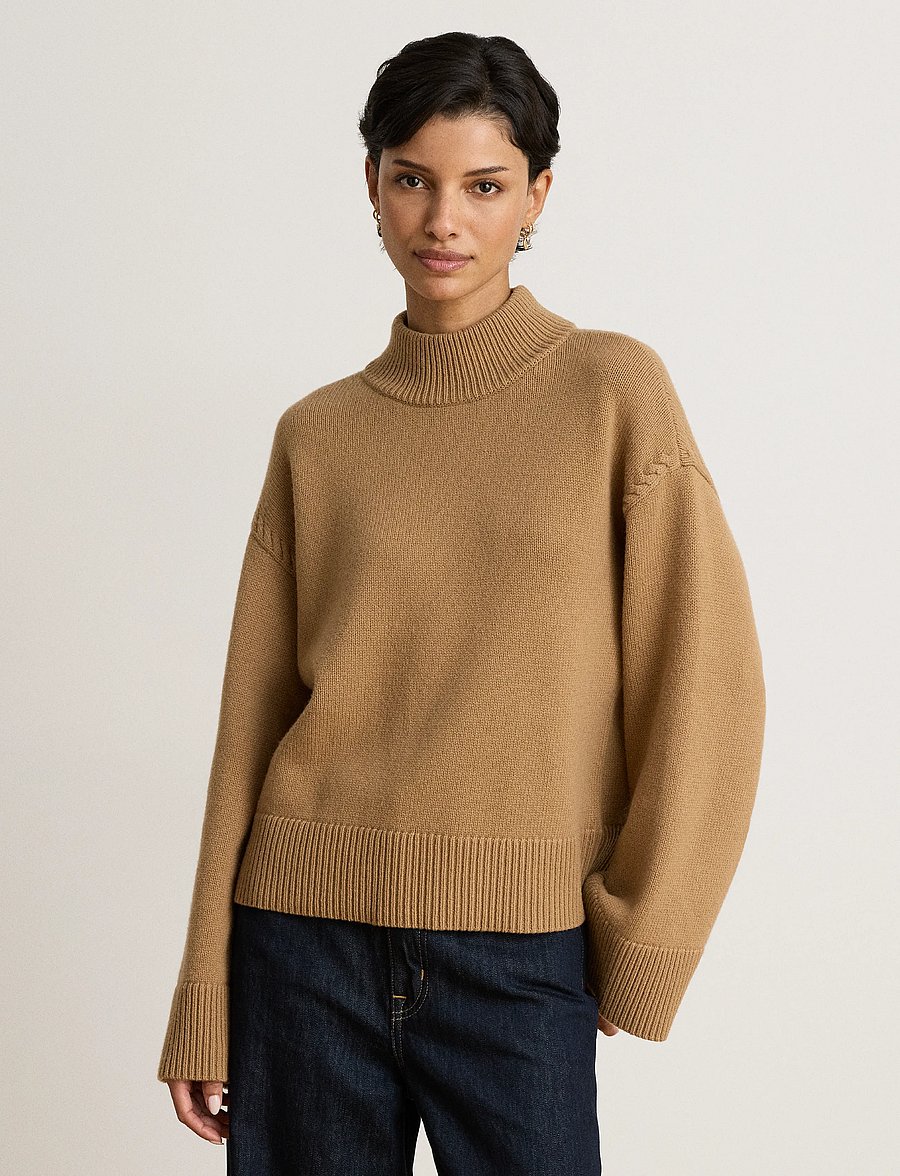 Lauren Ralph Lauren - Wool-Blend Mockneck Sweater - kampsunid - lauren camel - 0