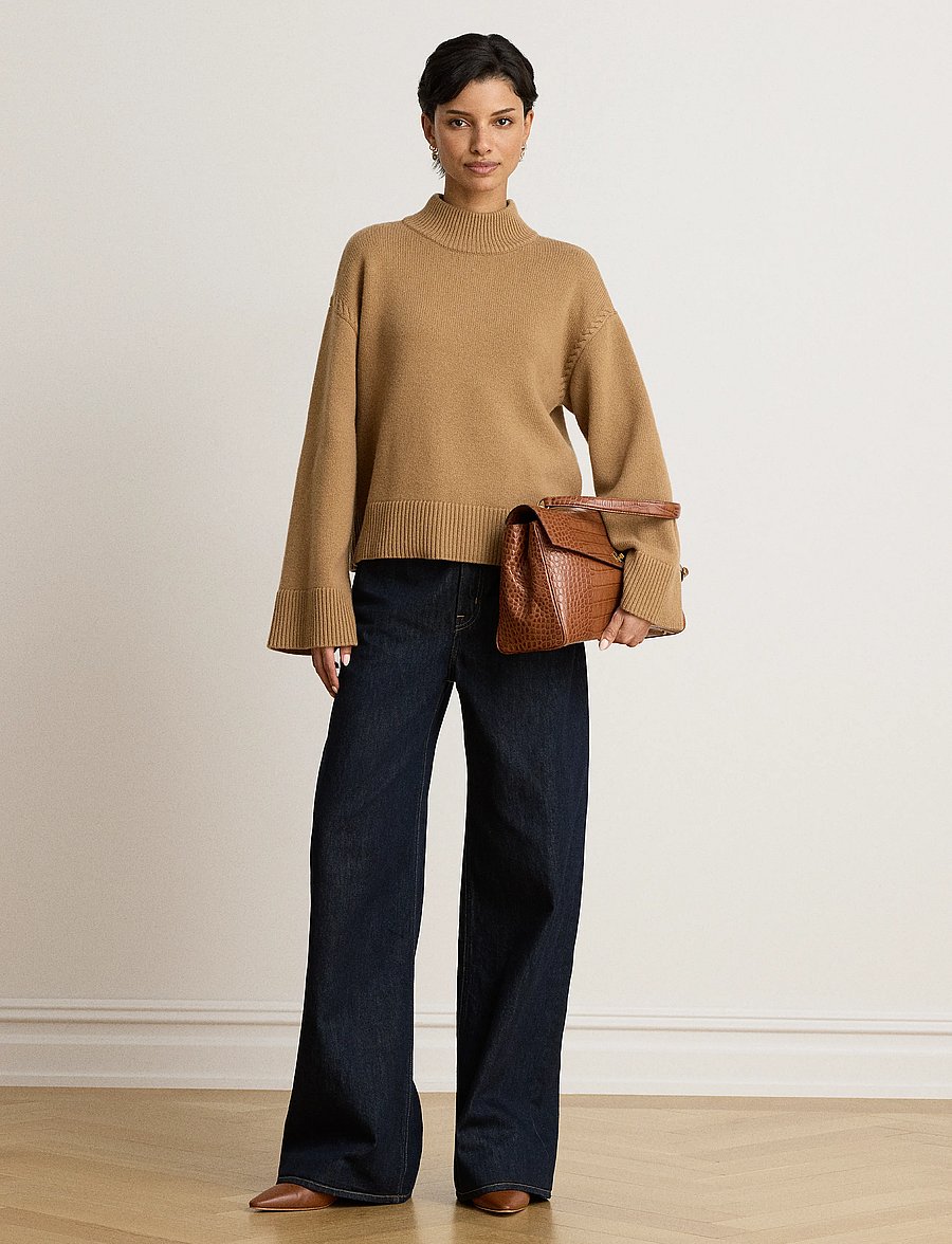 Lauren Ralph Lauren - Wool-Blend Mockneck Sweater - kampsunid - lauren camel - 3