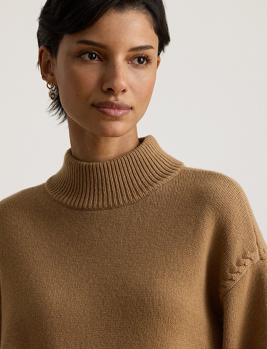 Lauren Ralph Lauren - Wool-Blend Mockneck Sweater - kampsunid - lauren camel - 4