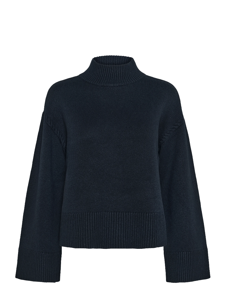 Lauren Ralph Lauren - Wool-Blend Mockneck Sweater - stickade tröjor - lauren navy - 1