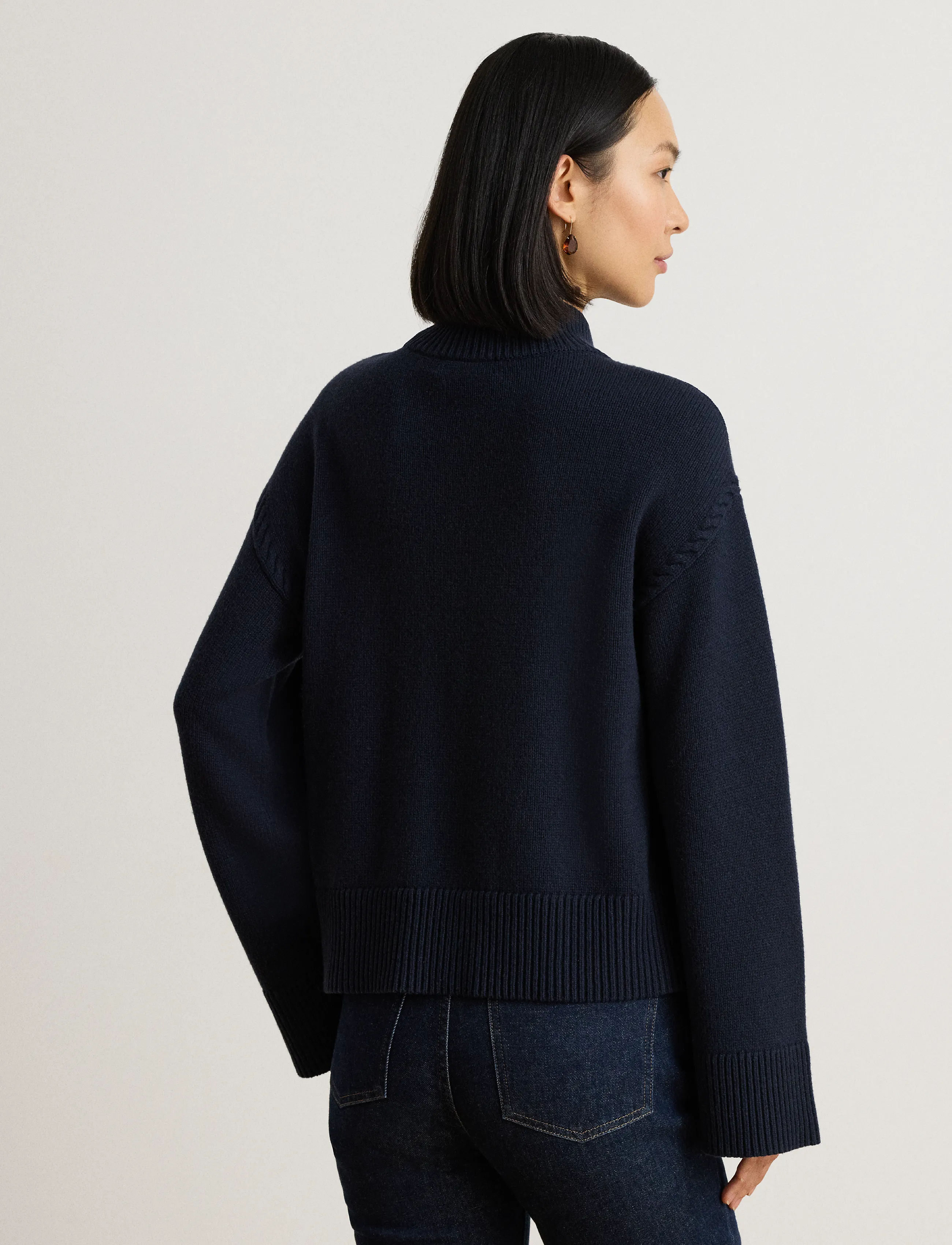 Lauren Ralph Lauren - Wool-Blend Mockneck Sweater - stickade tröjor - lauren navy - 3