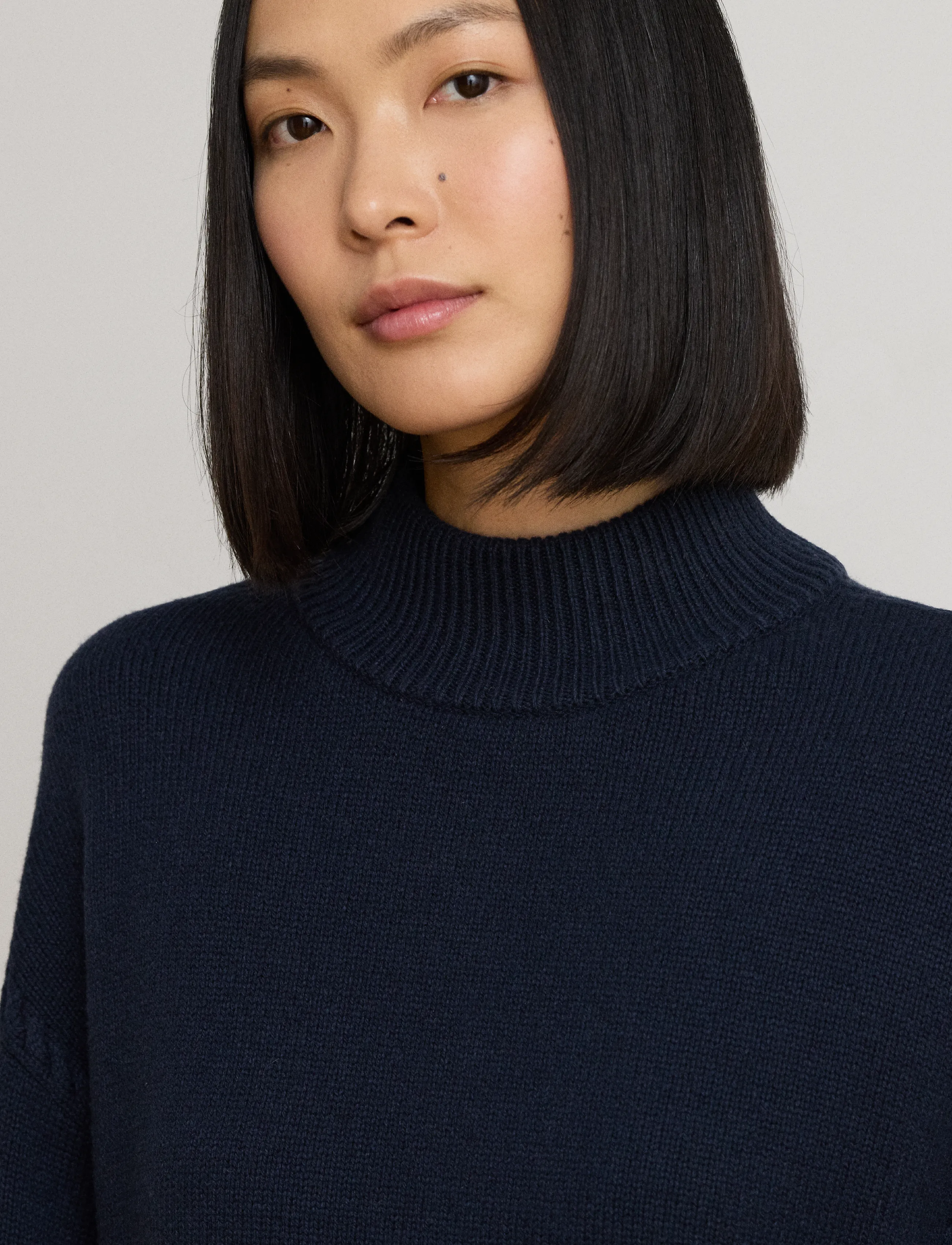 Lauren Ralph Lauren - Wool-Blend Mockneck Sweater - stickade tröjor - lauren navy - 5