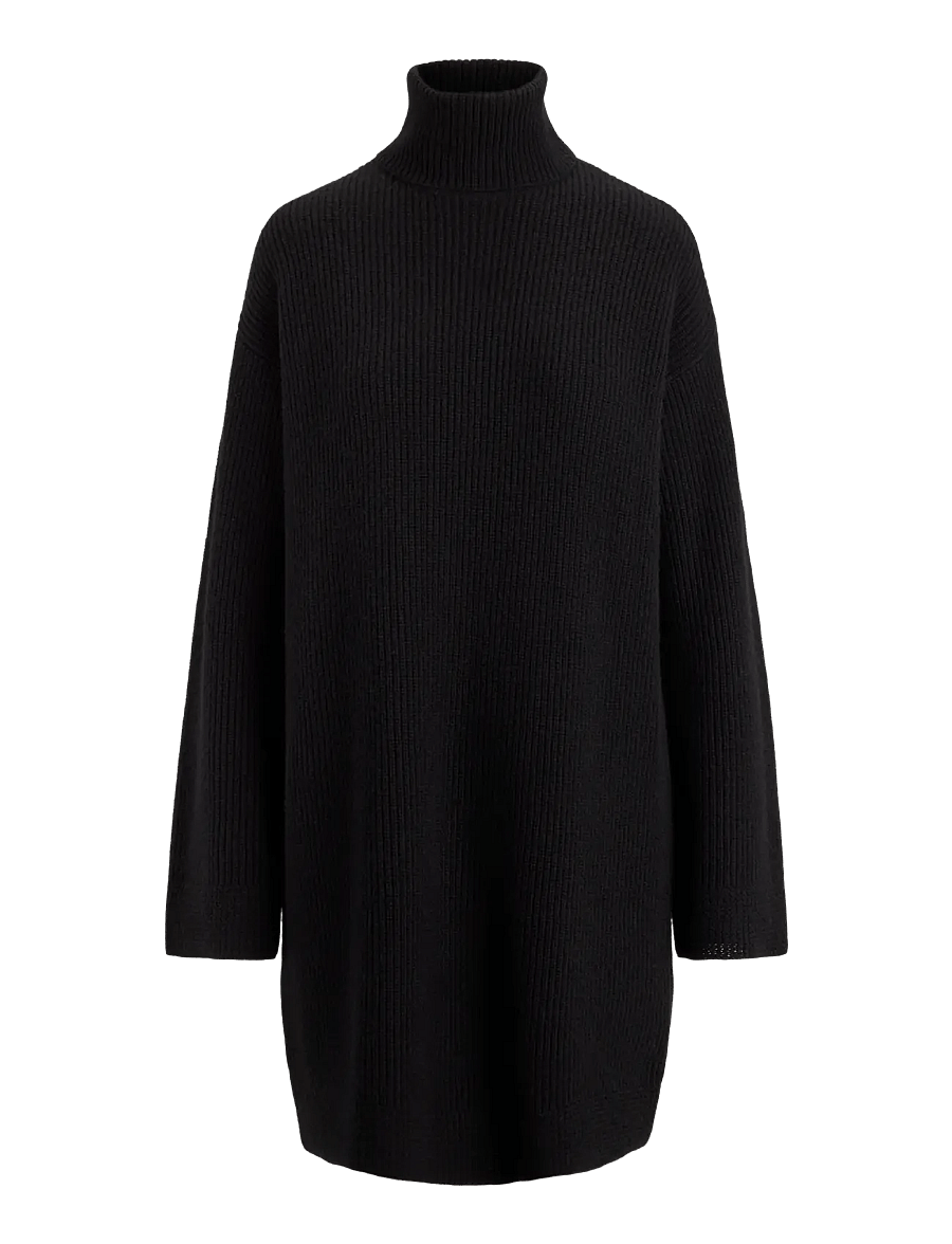 Lauren Ralph Lauren - WOOL CASHMERE-LS DRESS - kaschmir - black - 1