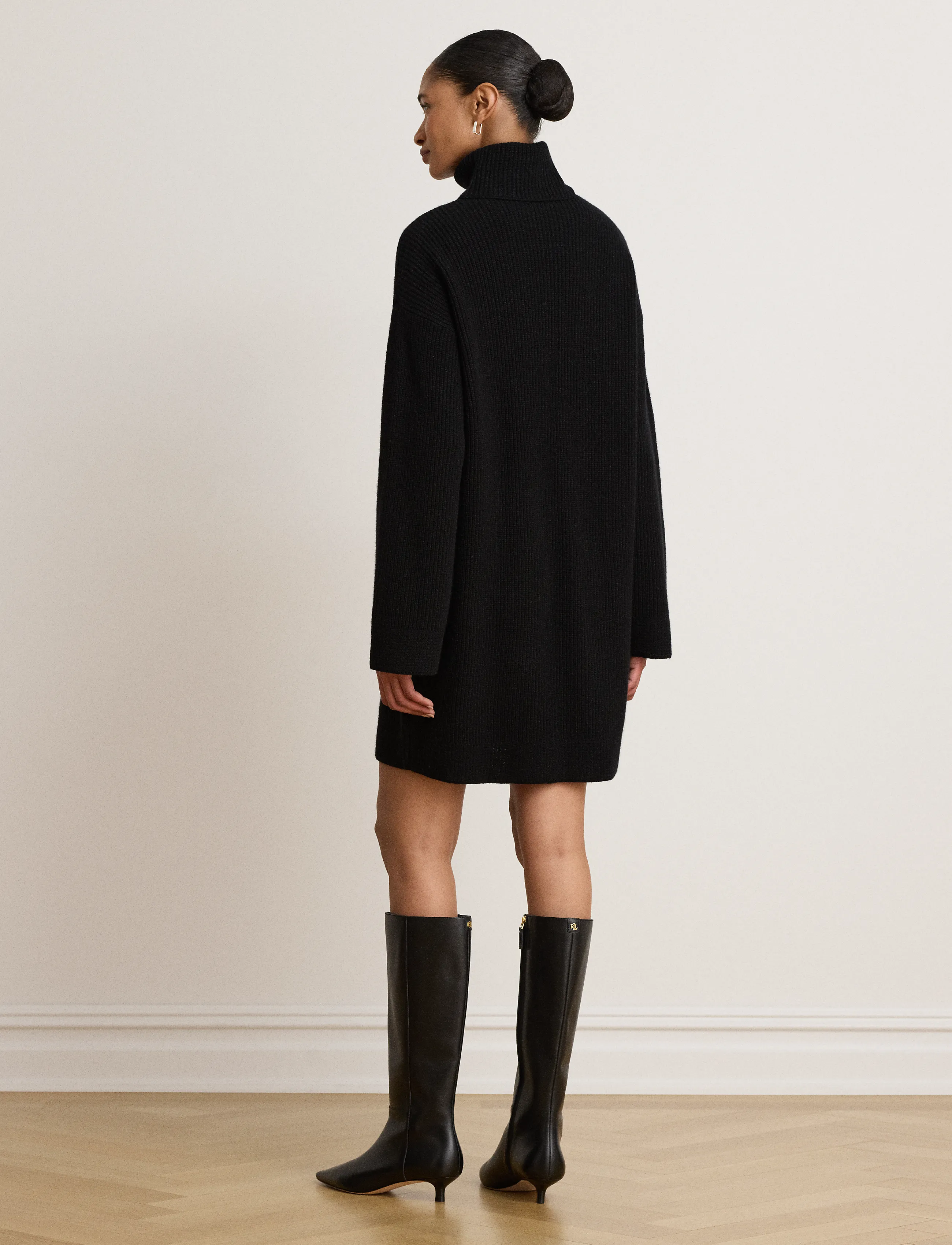 Lauren Ralph Lauren - WOOL CASHMERE-LS DRESS - kashmir - black - 2