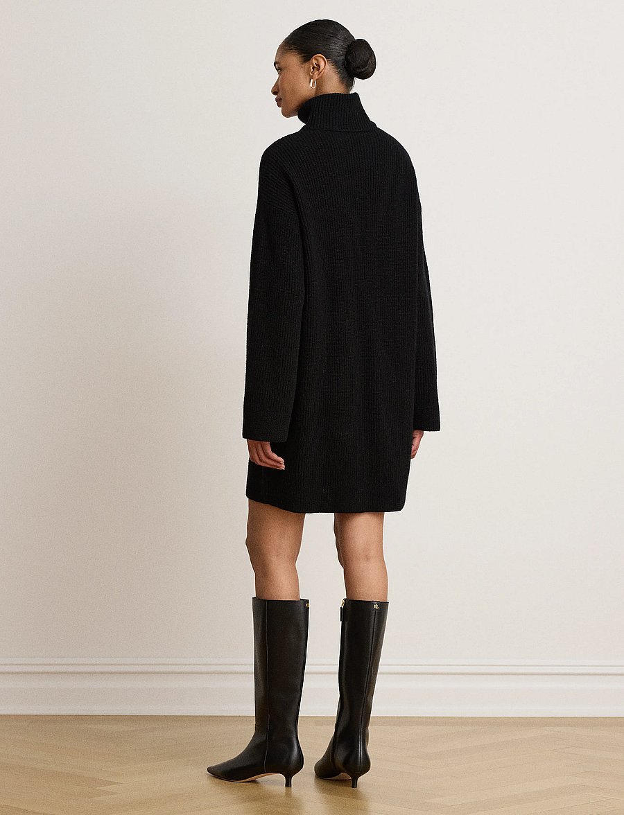 Lauren Ralph Lauren - WOOL CASHMERE-LS DRESS - kaschmir - black - 2
