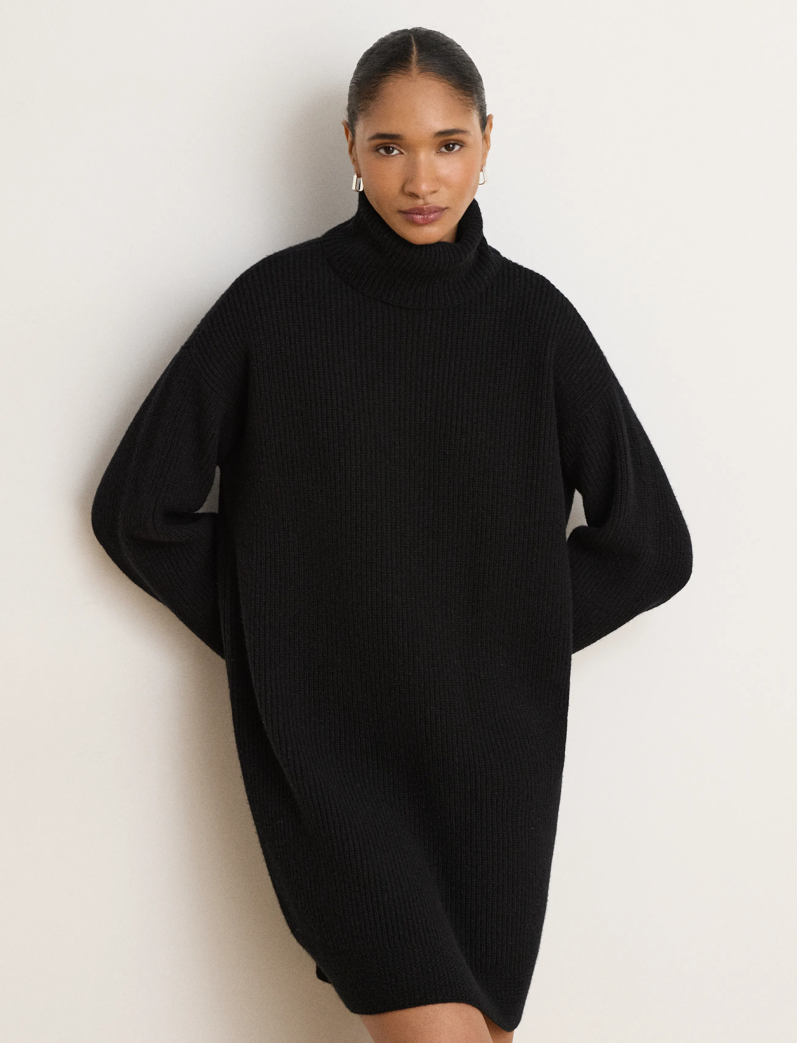 Lauren Ralph Lauren - WOOL CASHMERE-LS DRESS - kashmir - black - 3
