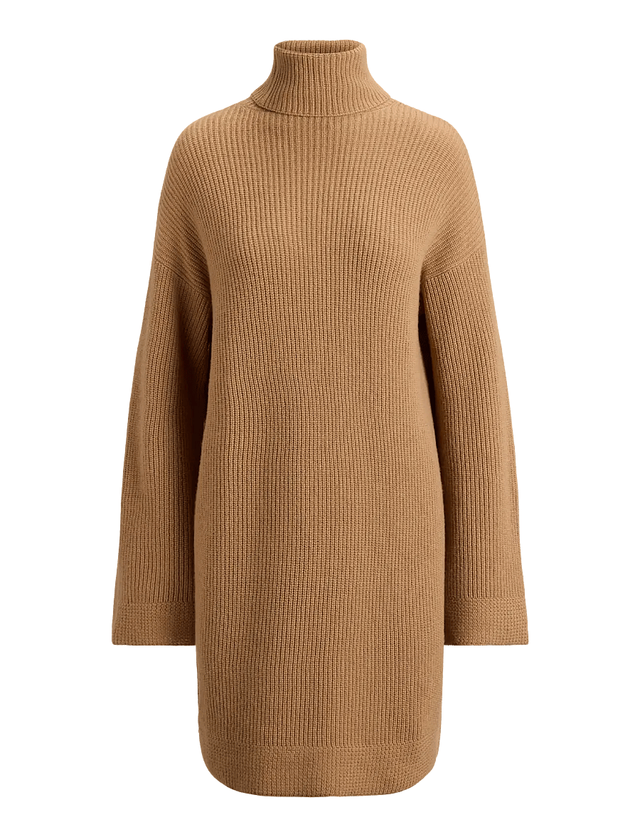 Lauren Ralph Lauren - WOOL CASHMERE-LS DRESS - lauren camel - 1
