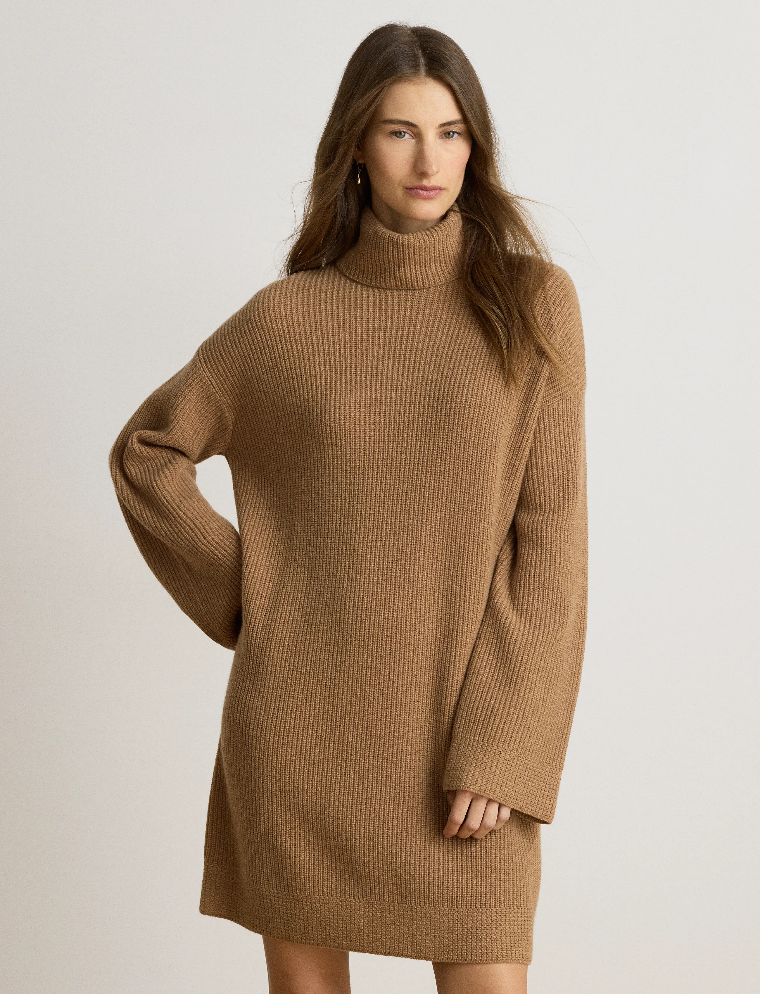 Lauren Ralph Lauren - WOOL CASHMERE-LS DRESS - lauren camel - 3