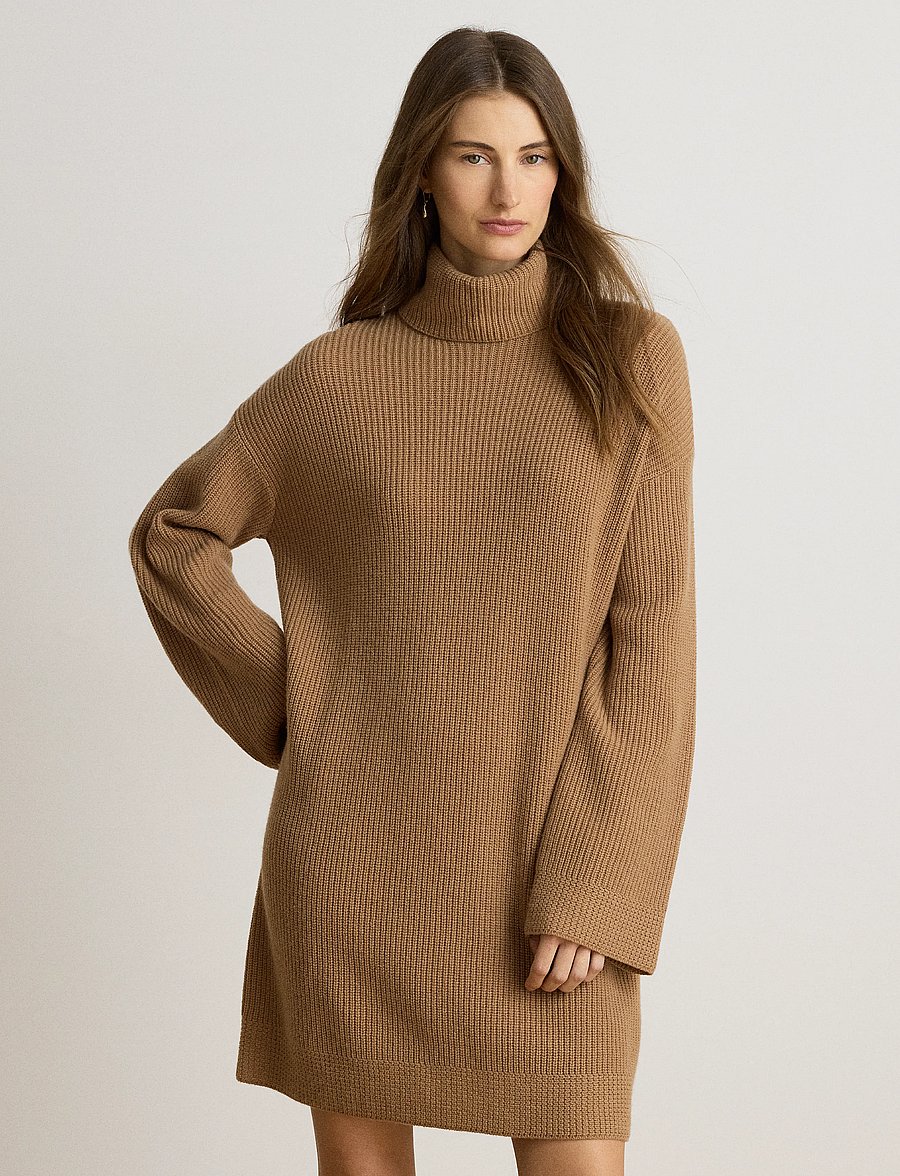 Lauren Ralph Lauren - WOOL CASHMERE-LS DRESS - lauren camel - 3