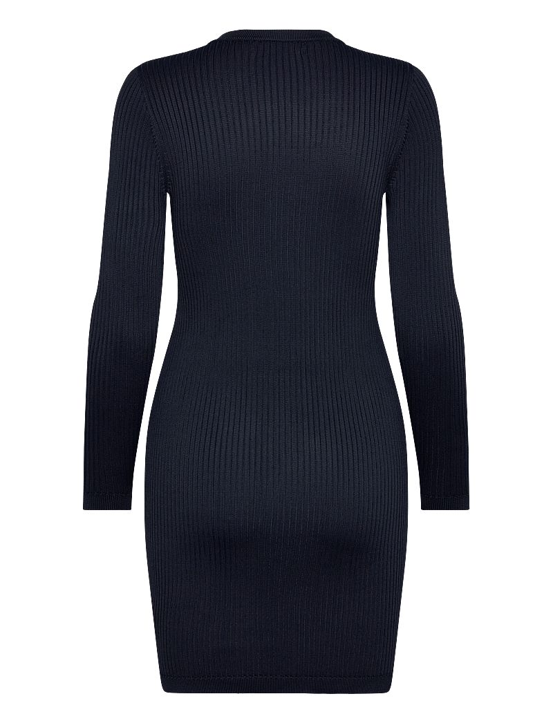 Lauren Ralph Lauren - Button-Trim Rib-Knit Sweater Dress - knitted dresses - lauren navy - 2