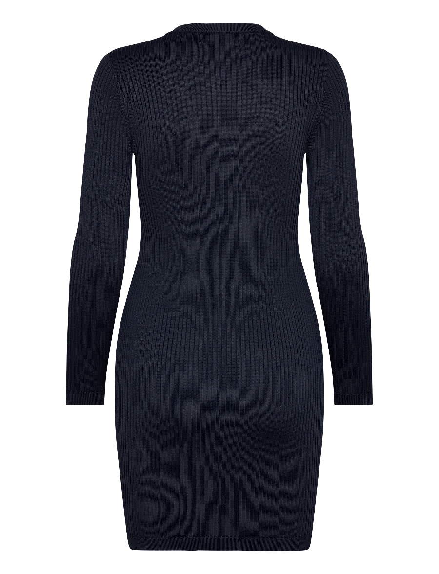 Lauren Ralph Lauren - Button-Trim Rib-Knit Sweater Dress - knitted dresses - lauren navy - 2