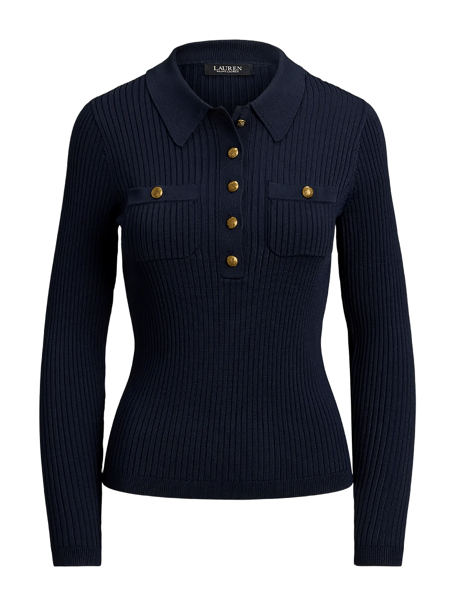 Lauren Ralph Lauren - MATTE RAYON NYLON-LS SWEATER - lauren navy - 0