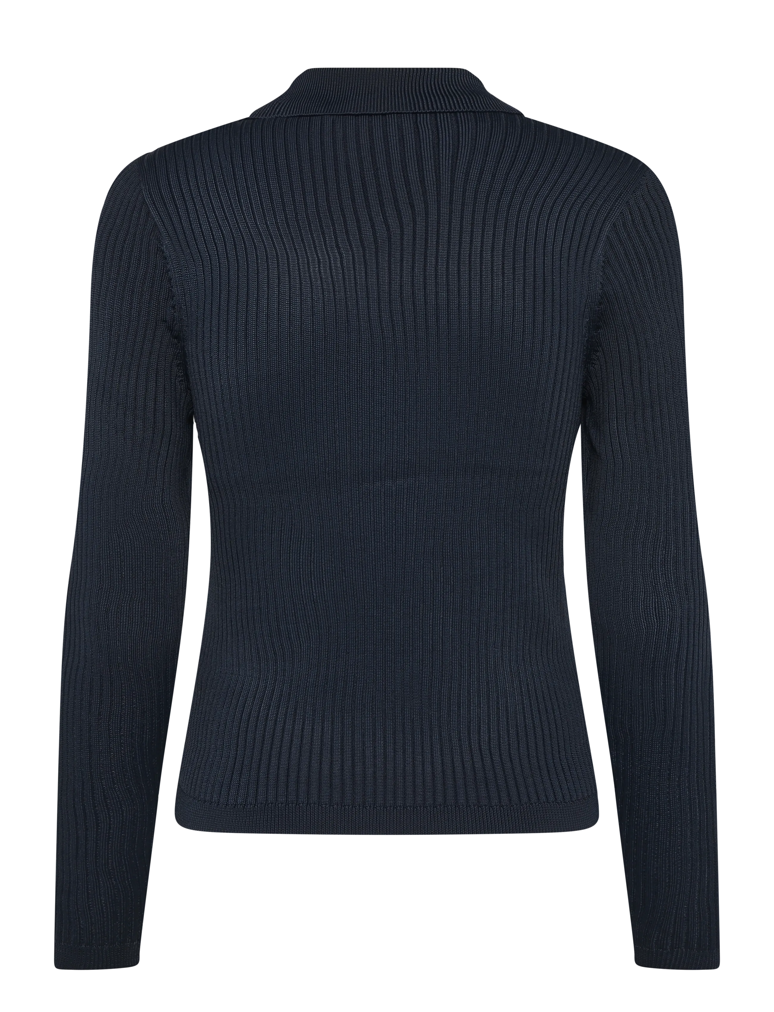 Lauren Ralph Lauren - Rib-Knit Long-Sleeve Polo Sweater - langärmlige tops - lauren navy - 1