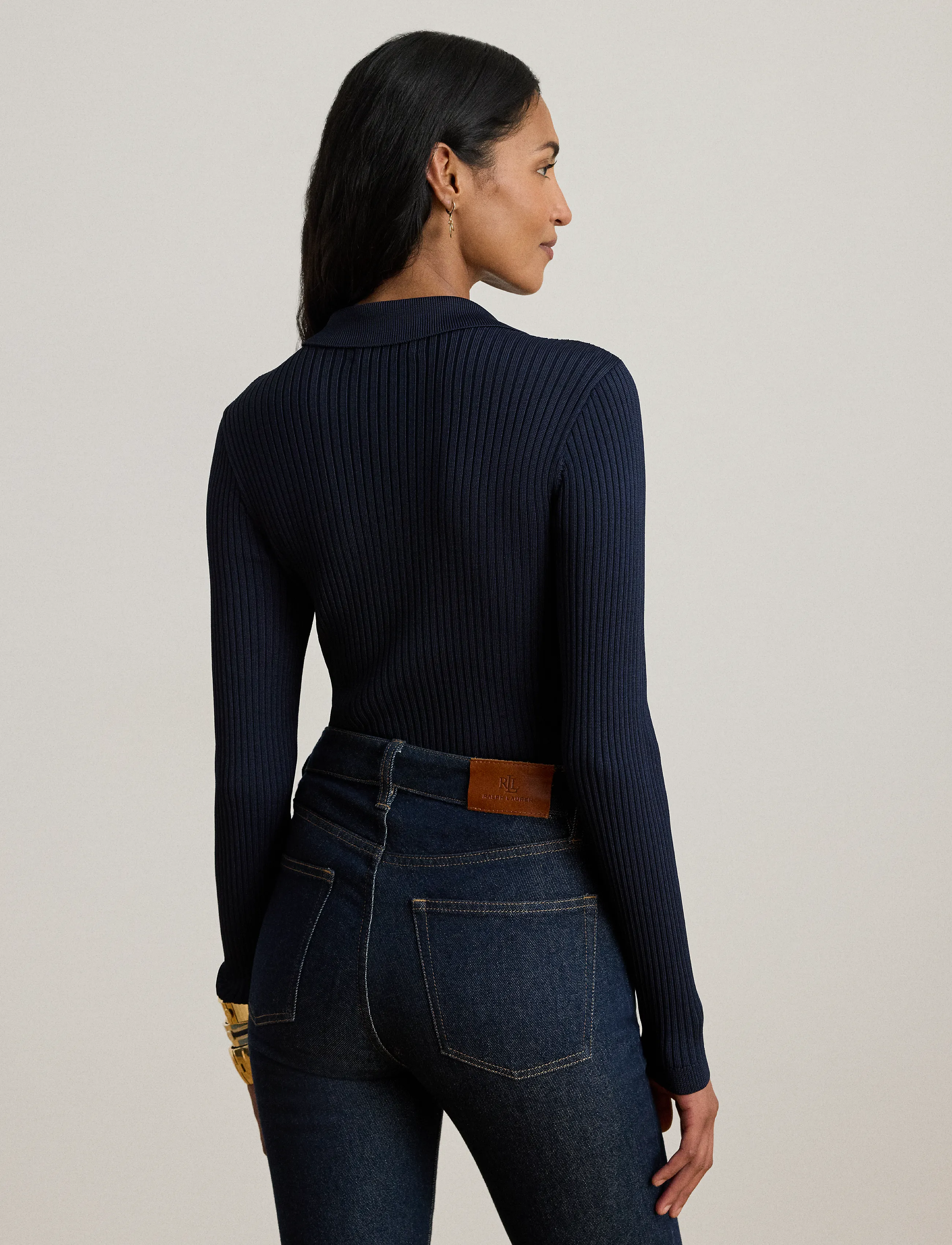 Lauren Ralph Lauren - MATTE RAYON NYLON-LS SWEATER - lauren navy - 2