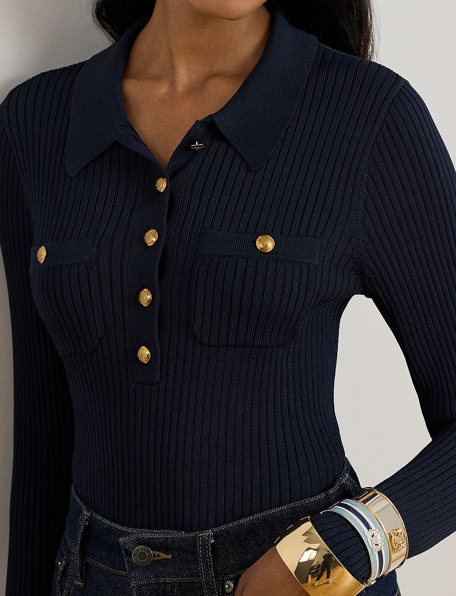 Lauren Ralph Lauren - MATTE RAYON NYLON-LS SWEATER - lauren navy - 3