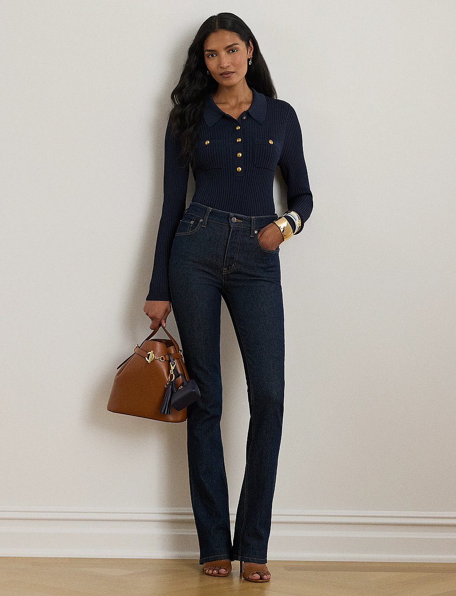Lauren Ralph Lauren - MATTE RAYON NYLON-LS SWEATER - lauren navy - 4