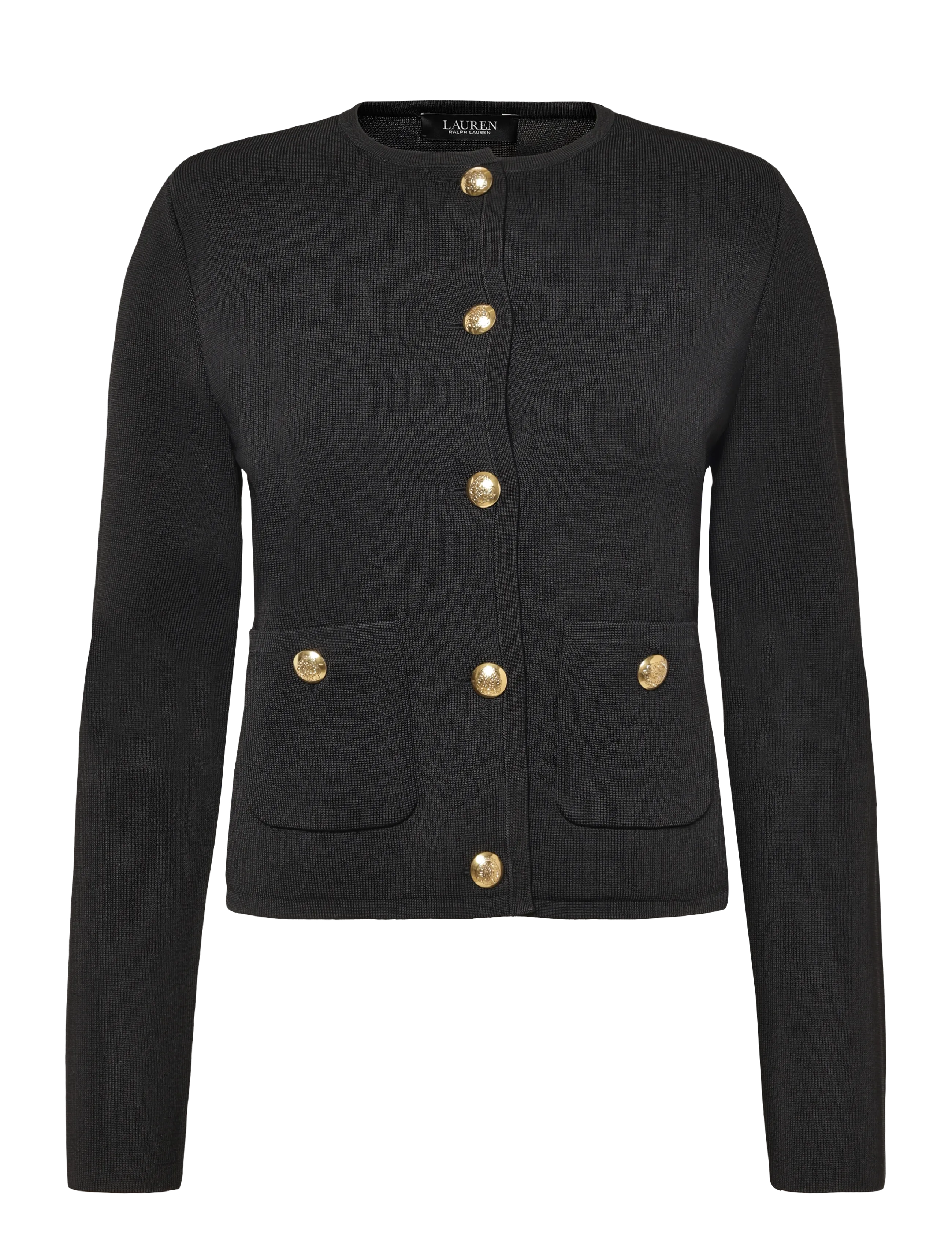 Lauren Ralph Lauren - Cropped Crewneck Sweater Jacket - black - 1