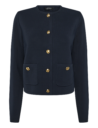 Cropped Crewneck Sweater Jacket - Lette Jakker