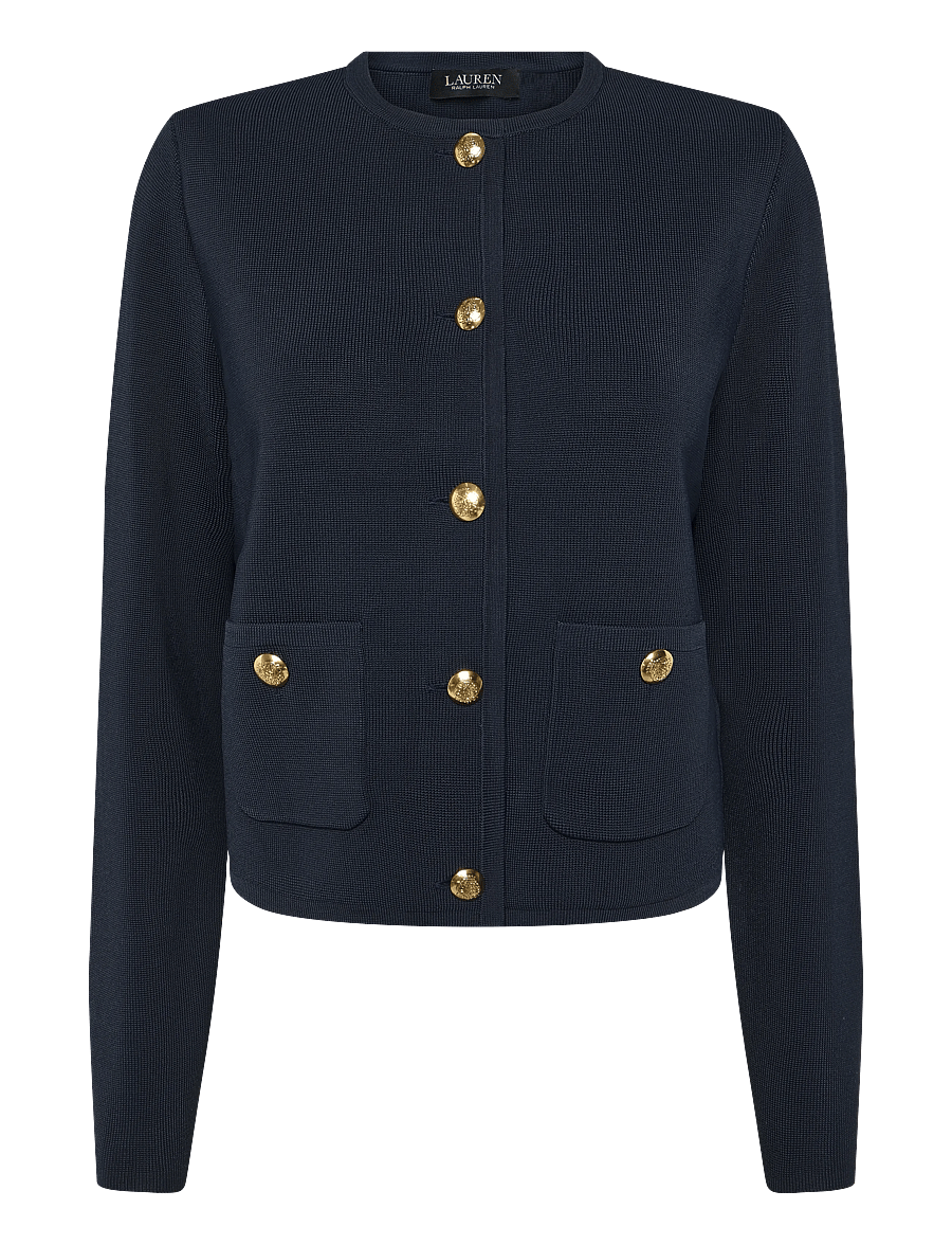 Lauren Ralph Lauren - Cropped Crewneck Sweater Jacket - frühlingsjacken - lauren navy - 0