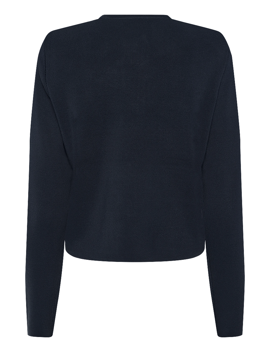Lauren Ralph Lauren - Cropped Crewneck Sweater Jacket - frühlingsjacken - lauren navy - 1