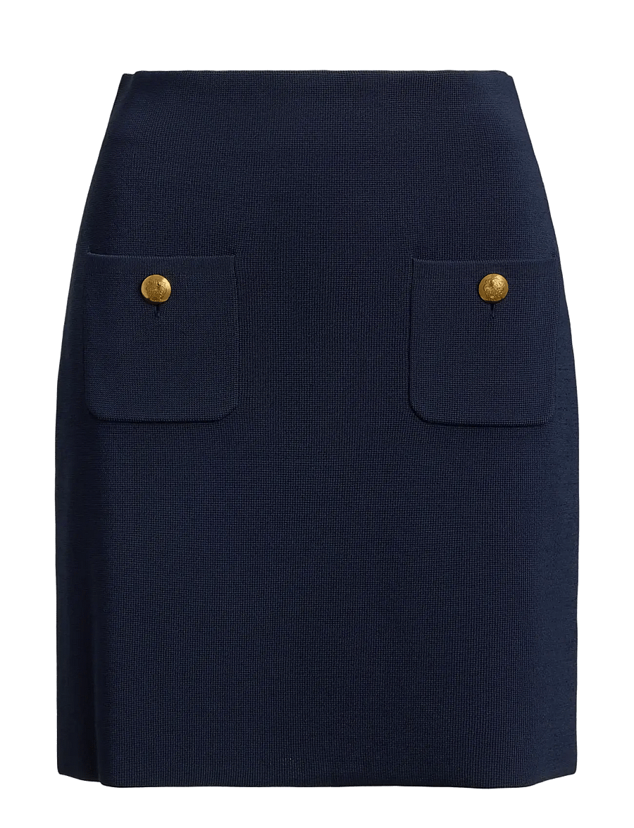 Lauren Ralph Lauren - Button-Trim Sweater Pencil Miniskirt - kynähameet - lauren navy - 1