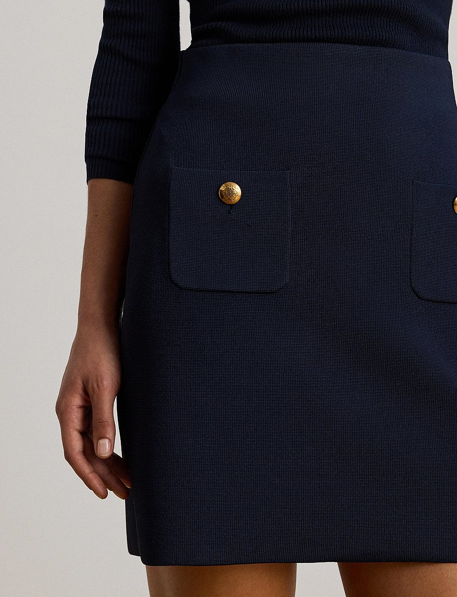 Lauren Ralph Lauren - Button-Trim Sweater Pencil Miniskirt - kynähameet - lauren navy - 5