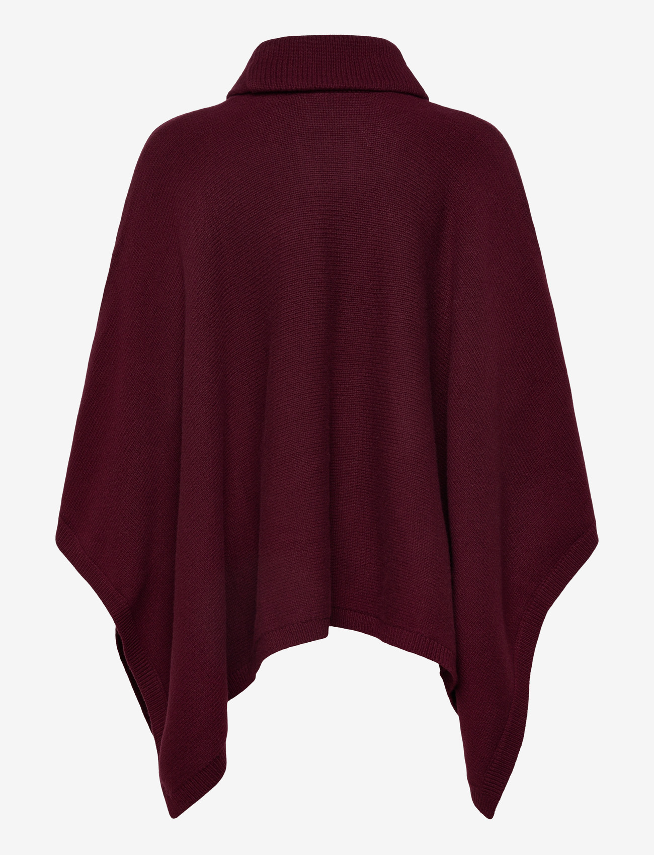 Lauren Ralph Lauren - Buckle-Trim Wool-Blend Sweater Poncho - ponchoer & kapper - dark garnet - 2
