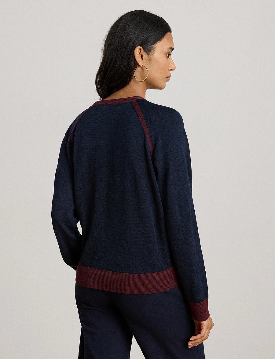 Lauren Ralph Lauren - Equestrian-Print Cotton-Blend Sweater - pullover - lauren navy multi - 3
