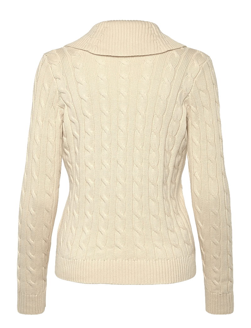 Lauren Ralph Lauren - Buckle-Trim Cable Shawl-Collar Cardigan - kardiganid - mascarpone cream - 1