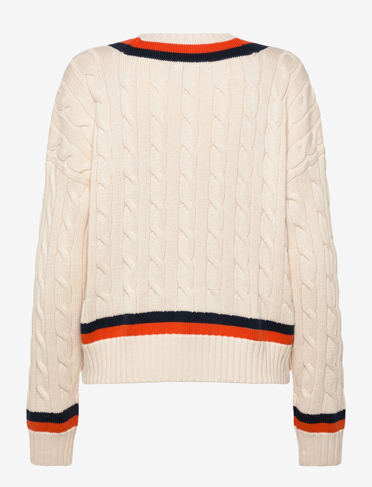 Lauren Ralph Lauren - Cable-Knit Cotton Cricket Sweater - sviitrid - cream/navy/dusk o - 1