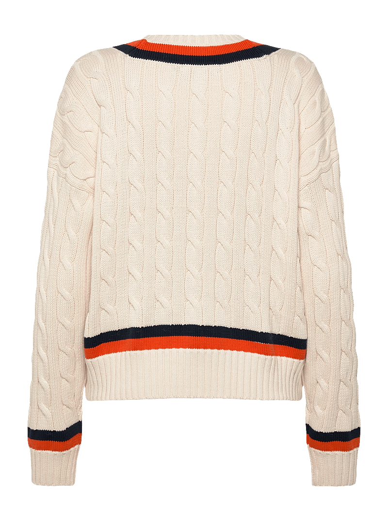 Lauren Ralph Lauren - Cable-Knit Cotton Cricket Sweater - sviitrid - cream/navy/dusk o - 1