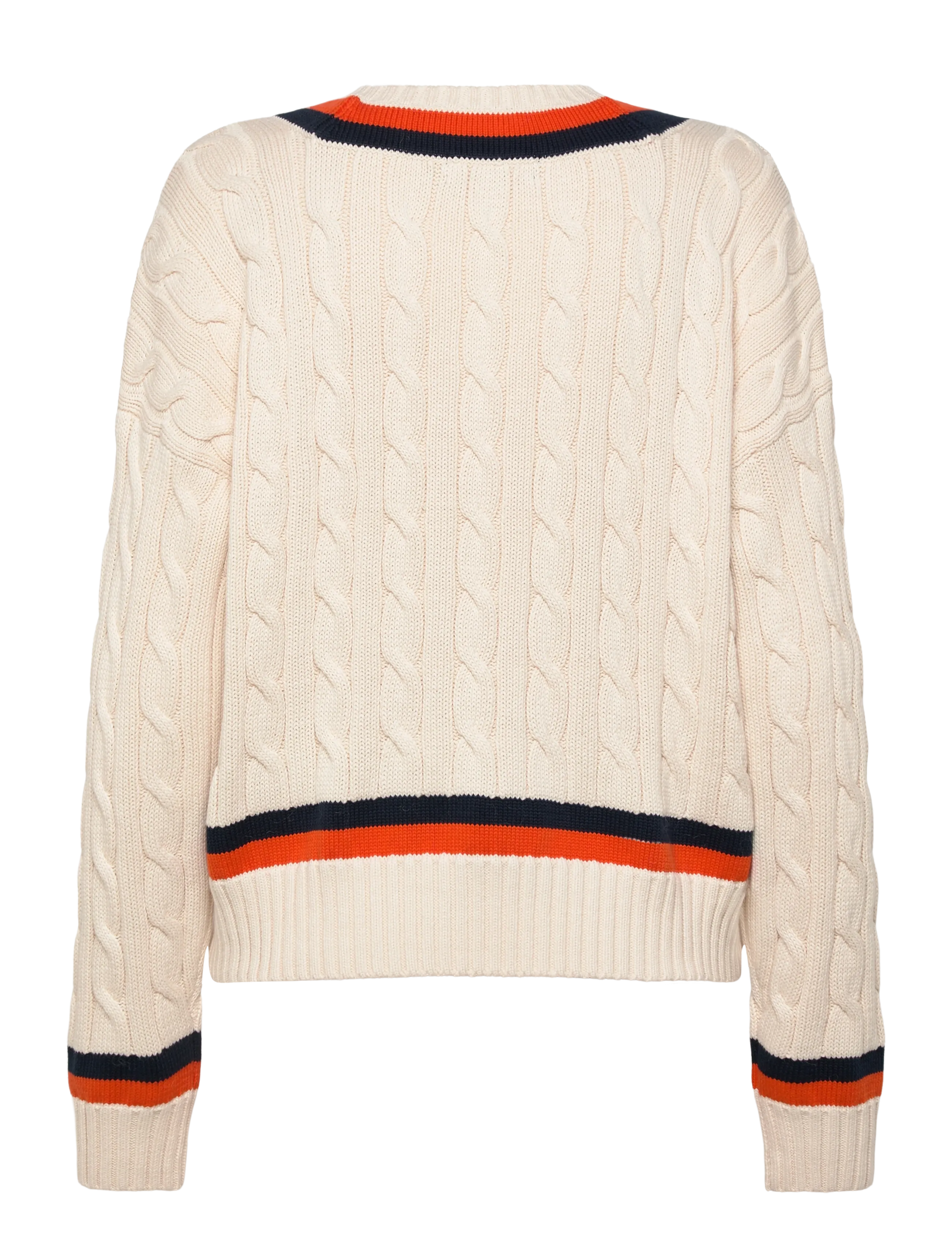 Lauren Ralph Lauren - Cable-Knit Cotton Cricket Sweater - striktrøjer - cream/navy/dusk o - 2