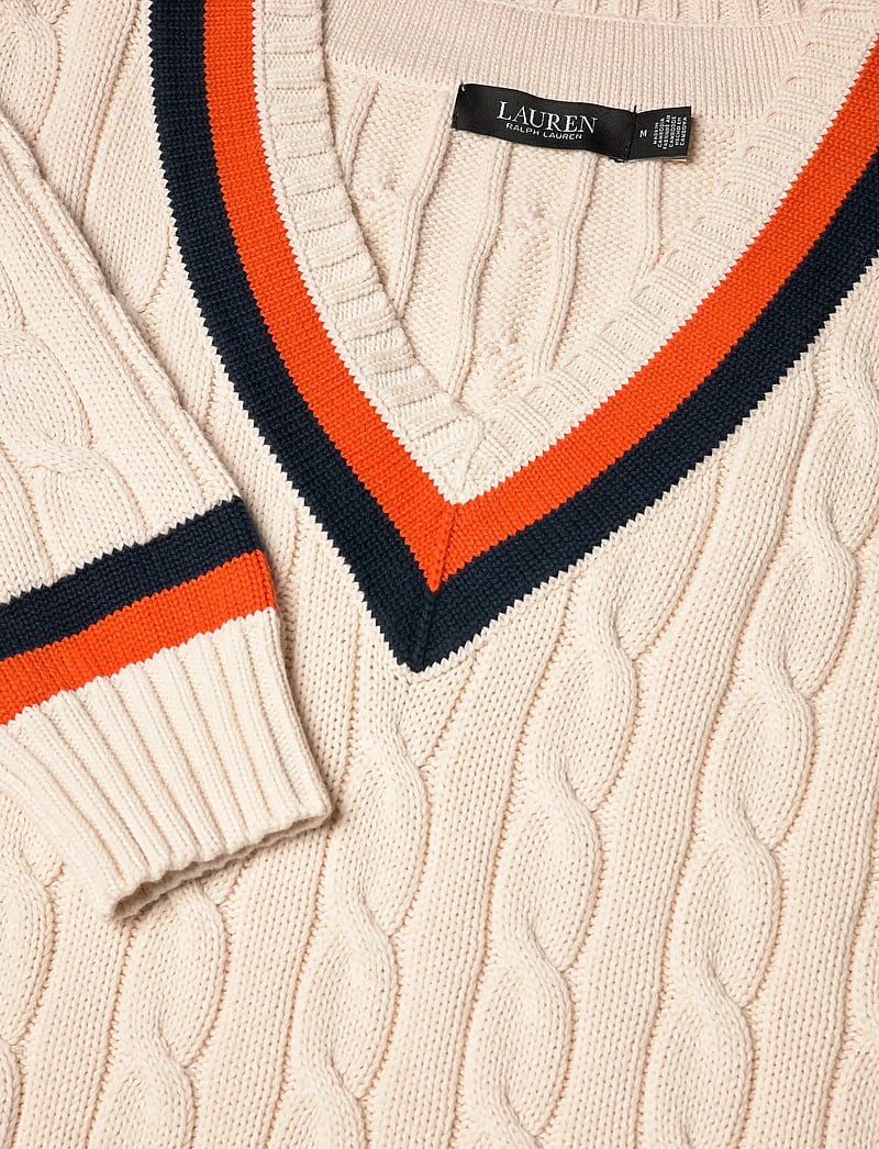 Lauren Ralph Lauren - Cable-Knit Cotton Cricket Sweater - sviitrid - cream/navy/dusk o - 2