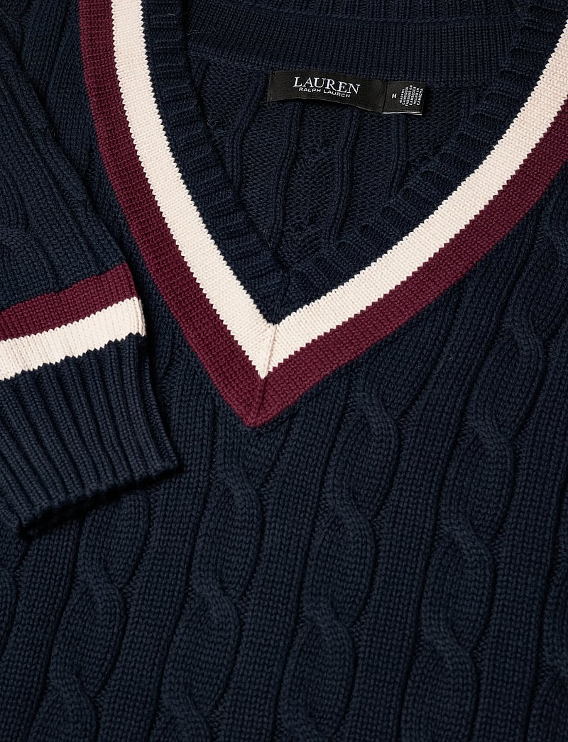 Lauren Ralph Lauren - Cable-Knit Cotton Cricket Sweater - striktrøjer - lauren navy/cream - 2