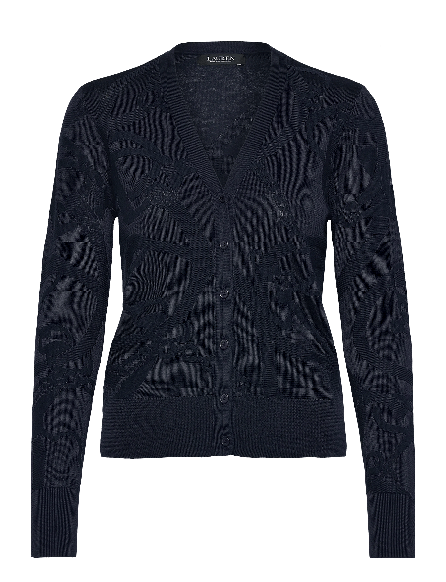 Lauren Ralph Lauren - Belting-Motif V-Neck Cardigan - strickjacken - lauren navy - 1