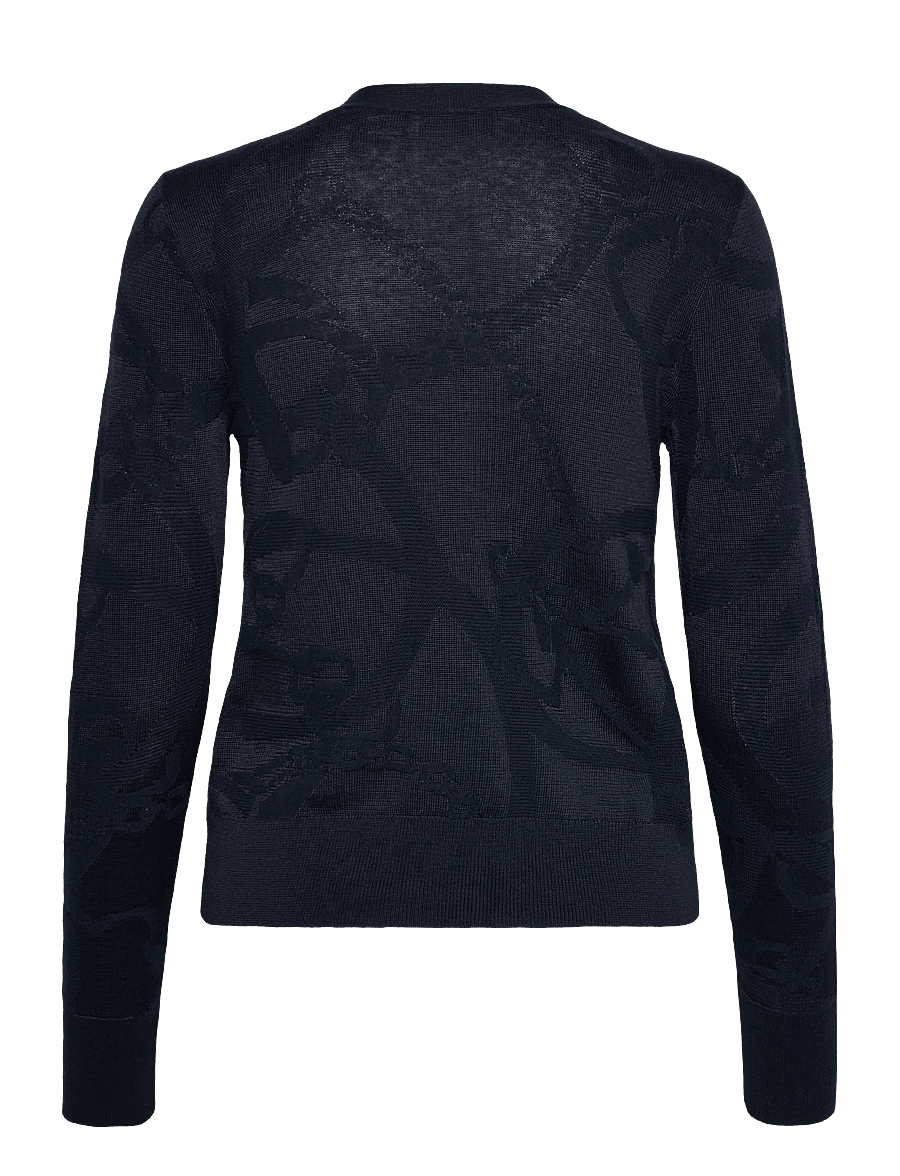 Lauren Ralph Lauren - Belting-Motif V-Neck Cardigan - strickjacken - lauren navy - 2