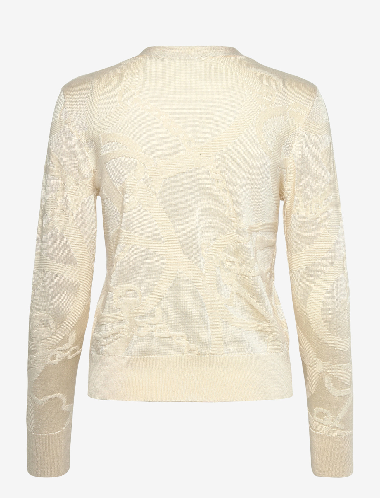 Lauren Ralph Lauren - Belting-Motif V-Neck Cardigan - cardigans - mascarpone cream - 1