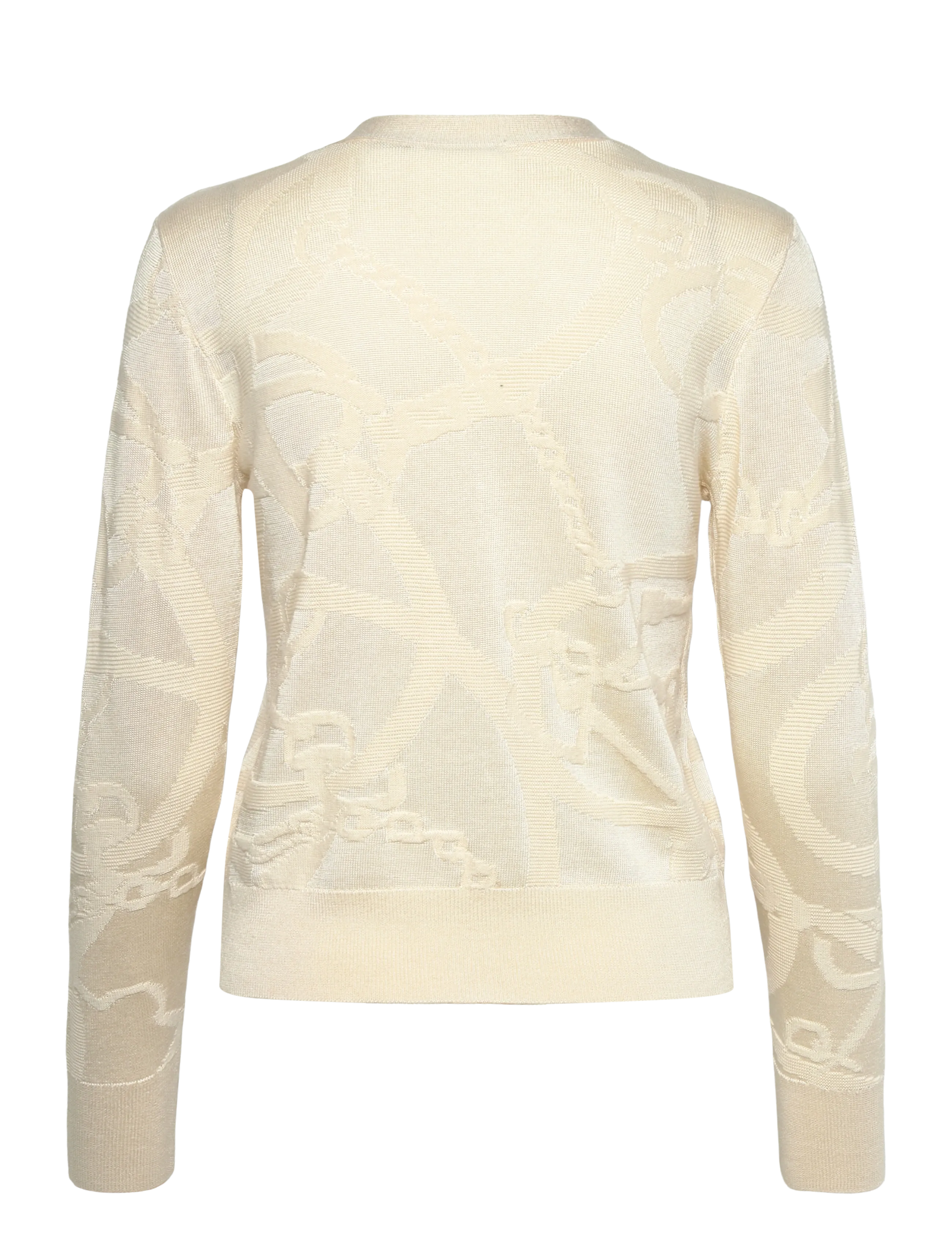 Lauren Ralph Lauren - Belting-Motif V-Neck Cardigan - cardigans - mascarpone cream - 2
