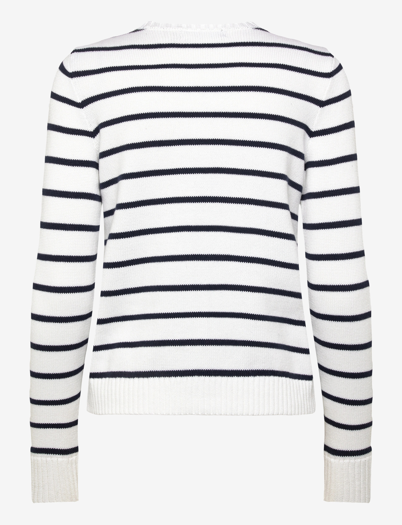Lauren Ralph Lauren - Striped Cotton Cardigan - cardigans - white/refined nav - 1