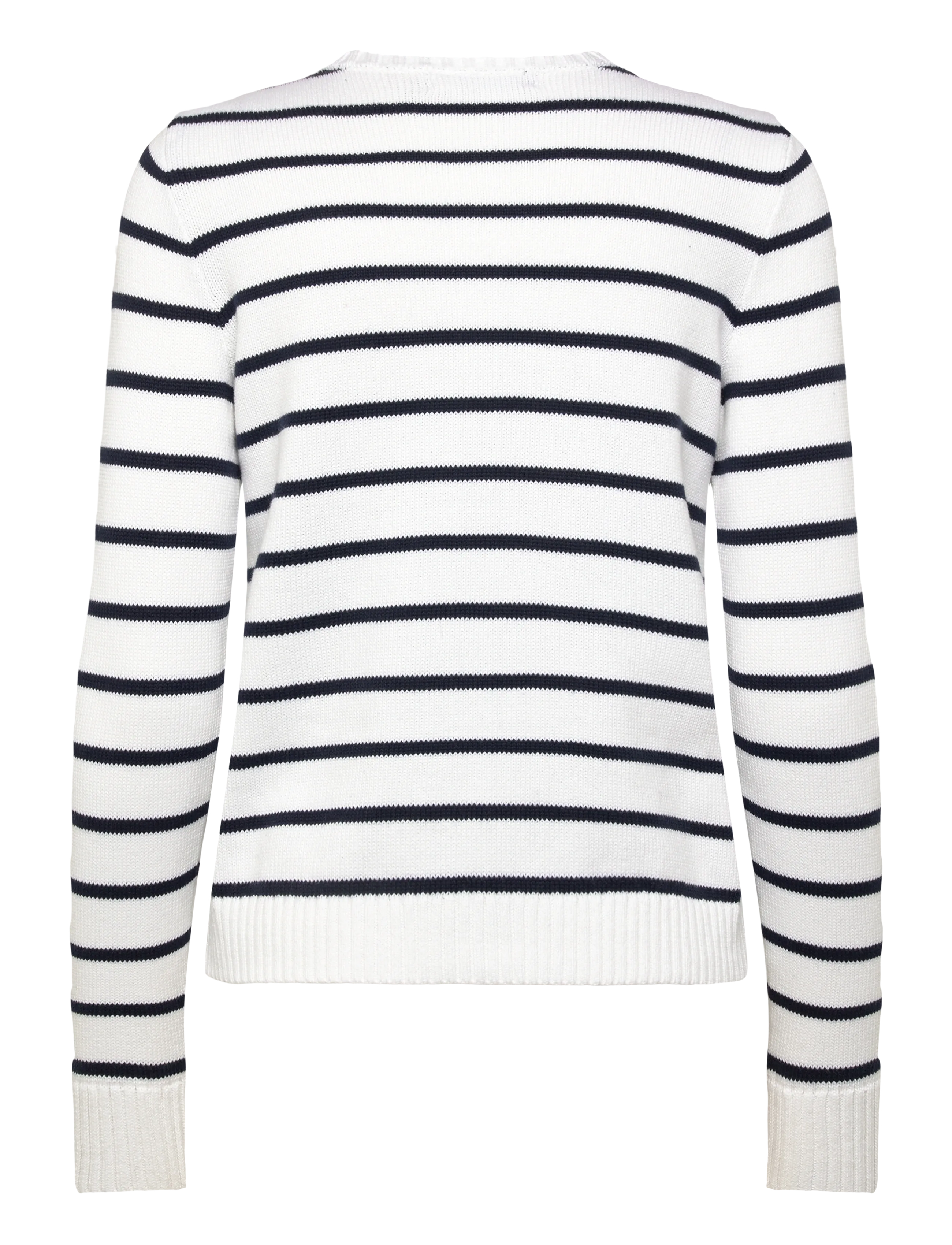 Lauren Ralph Lauren - Striped Cotton Cardigan - cardigans - white/refined nav - 2