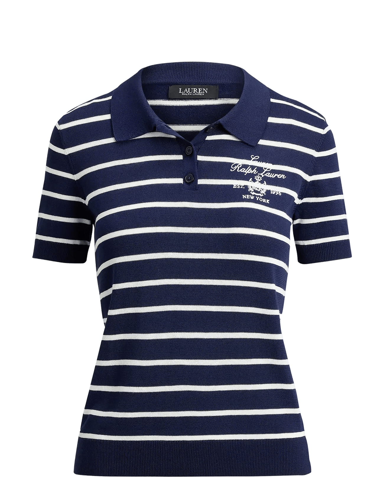 Lauren Ralph Lauren | Striped Cotton-Blend Polo Sweater | XL