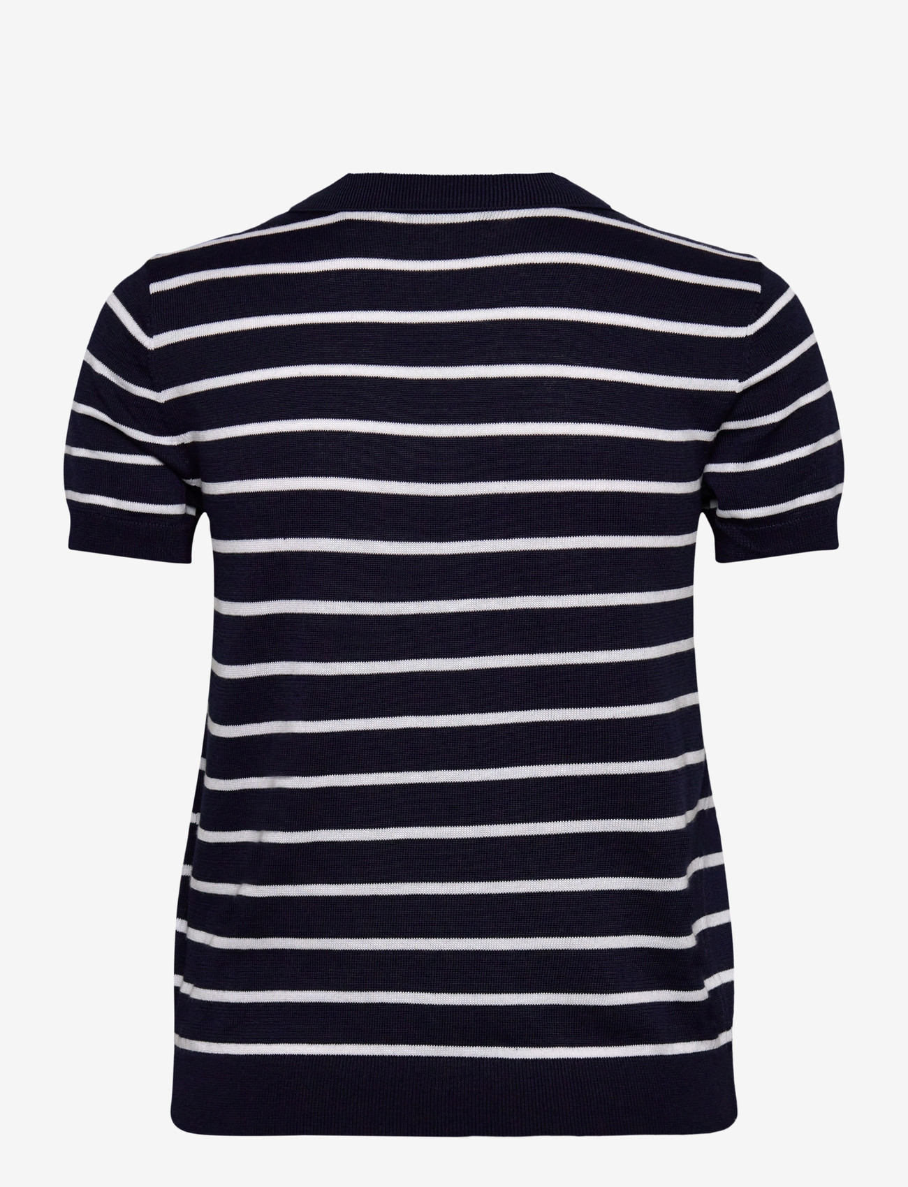 Lauren Ralph Lauren - Striped Cotton-Blend Polo Sweater - poloer - refined navy/whit - 1