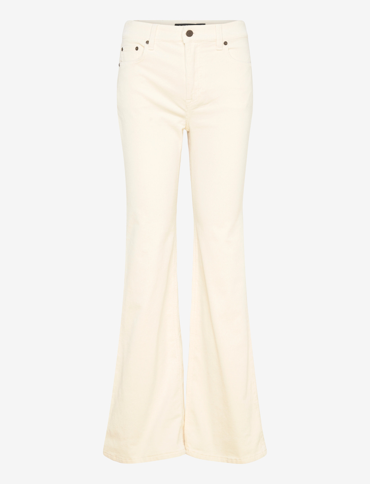 Lauren Ralph Lauren - High-Rise Corduroy Flare Pant - utsvängda jeans - mascarpone cream - 0