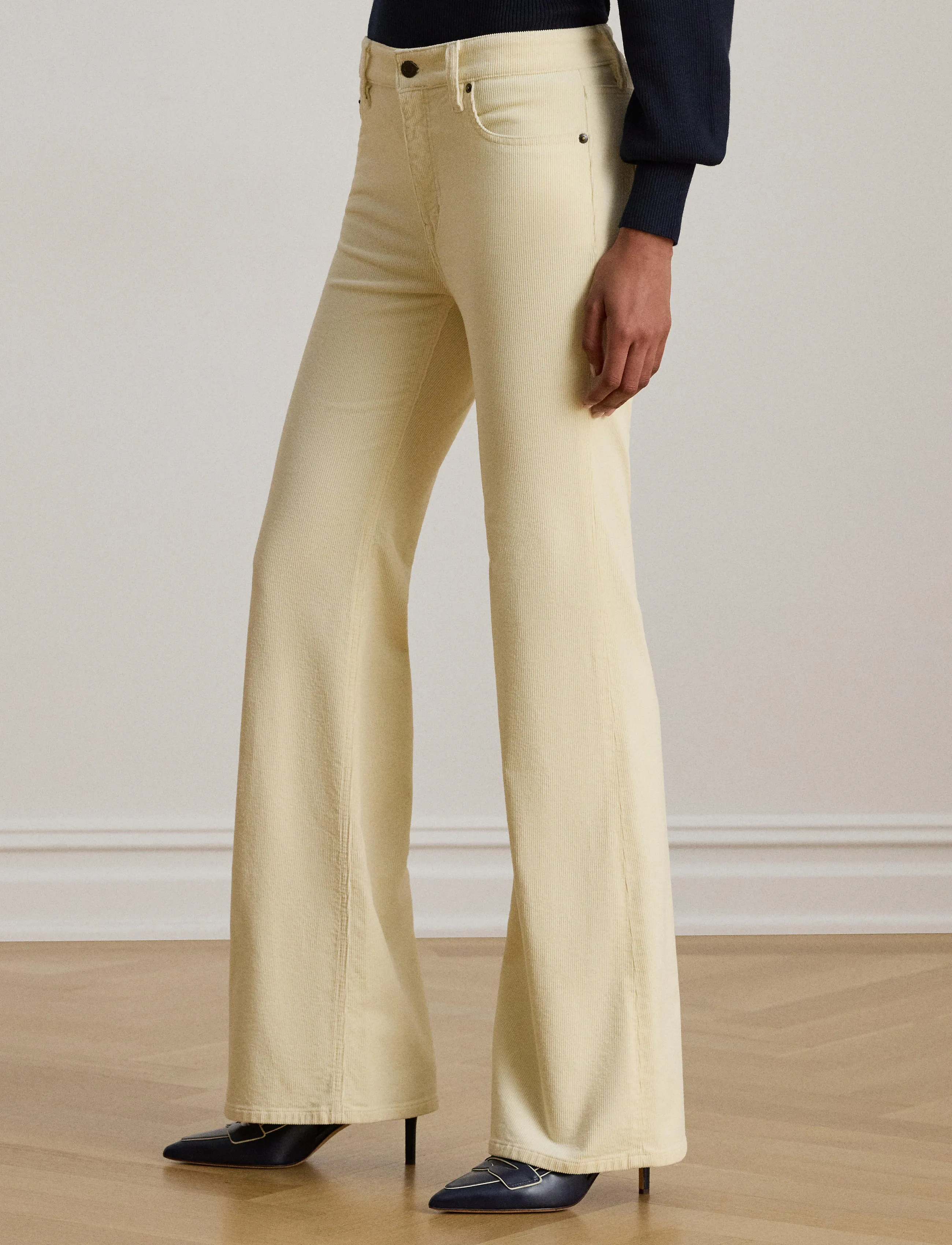 Lauren Ralph Lauren High-Rise Corduroy Flare Pant - Tøj - MASCARPONE CREAM / cream