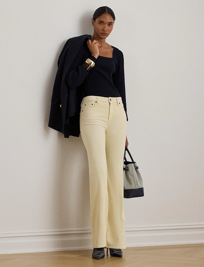 Lauren Ralph Lauren - High-Rise Corduroy Flare Pant - utsvängda jeans - mascarpone cream - 2