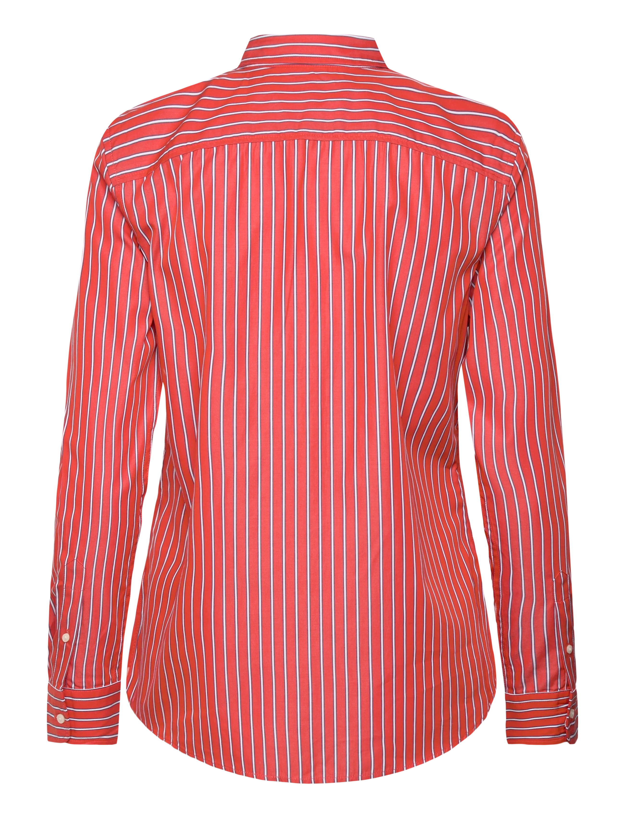 Lauren Ralph Lauren - Classic Fit Striped Broadcloth Shirt - langærmede skjorter - orange/blue/white - 2