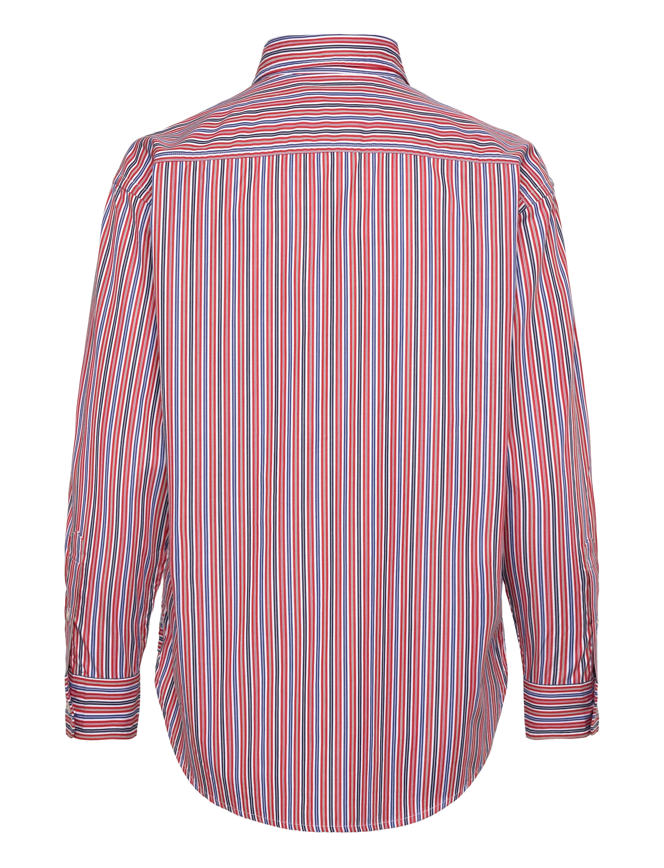 Lauren Ralph Lauren - Relaxed Fit Striped Broadcloth Shirt - long-sleeved shirts - orange/blue/white - 2
