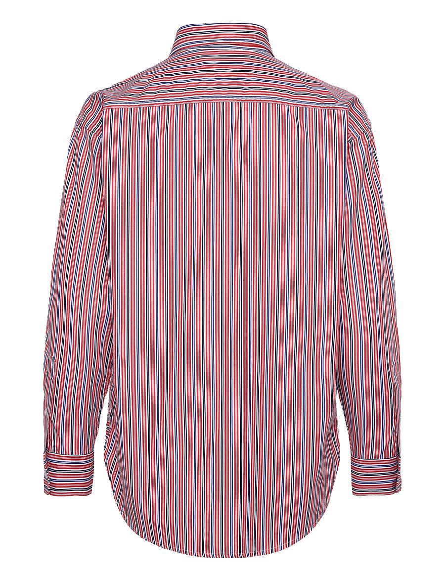Lauren Ralph Lauren - Relaxed Fit Striped Broadcloth Shirt - overhemden met lange mouwen - orange/blue/white - 2