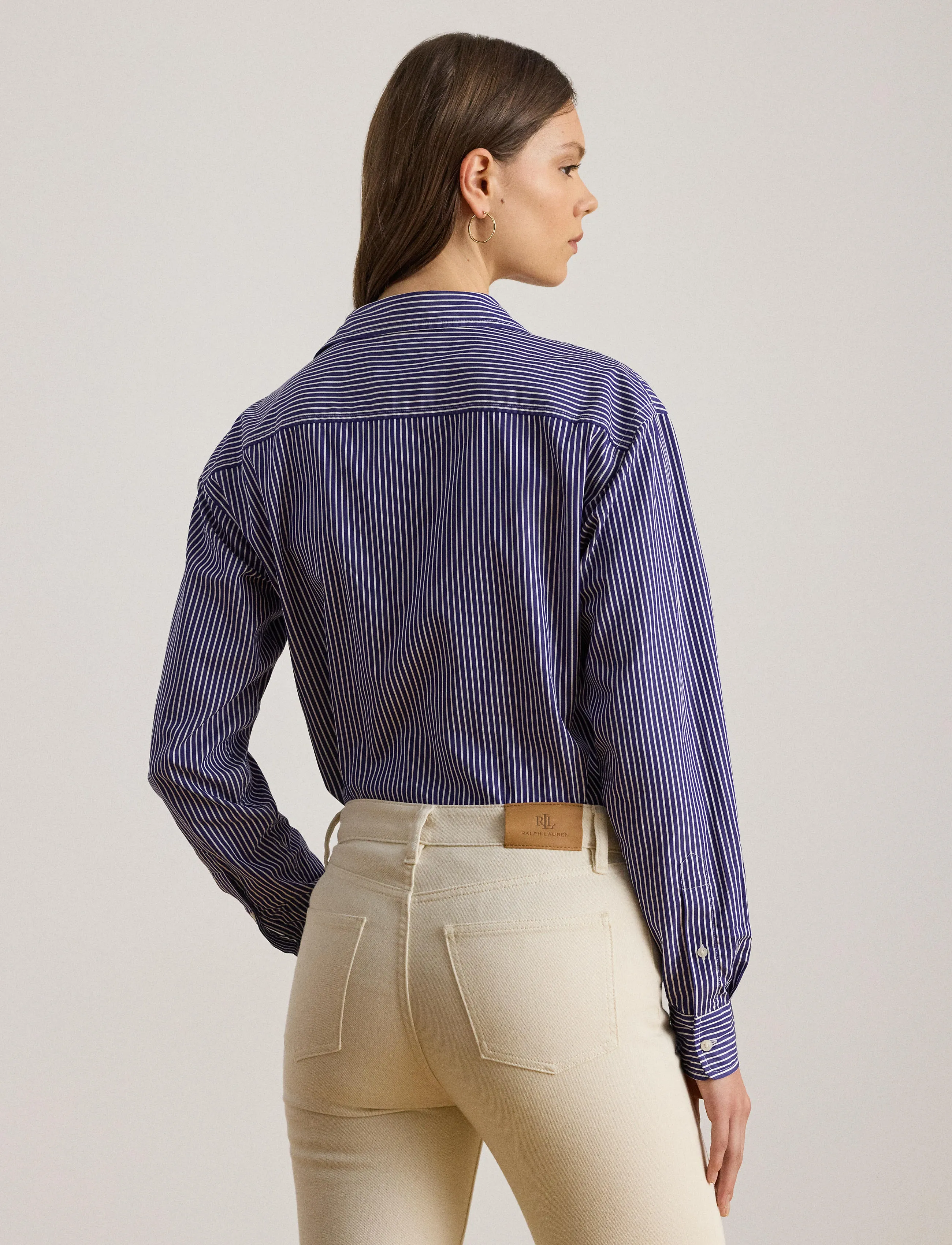 Lauren Ralph Lauren - Relaxed Fit Striped Broadcloth Shirt - langerma skyrtur - blue/white multi - 3